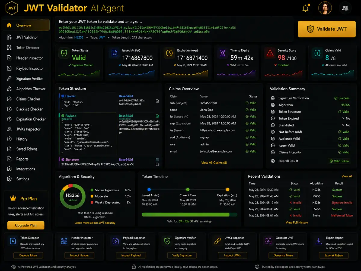 jwtvalidator.app AI jwtvalidator.app AI JWT validator app — developer security dashboard preview
